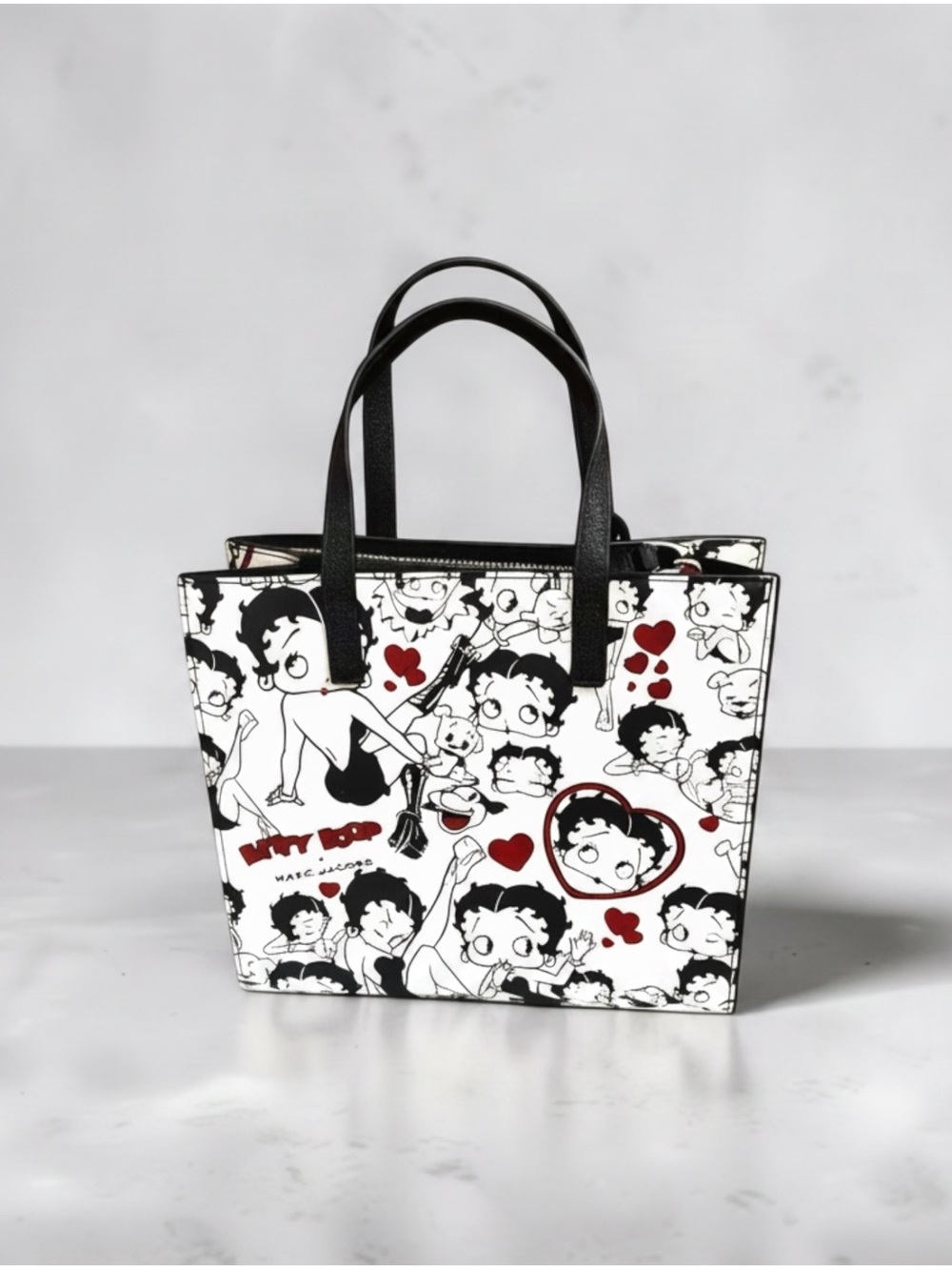 Marc Jacobs White, Black & Red Betty Boop Graphic Tote - Picture 2 of 6